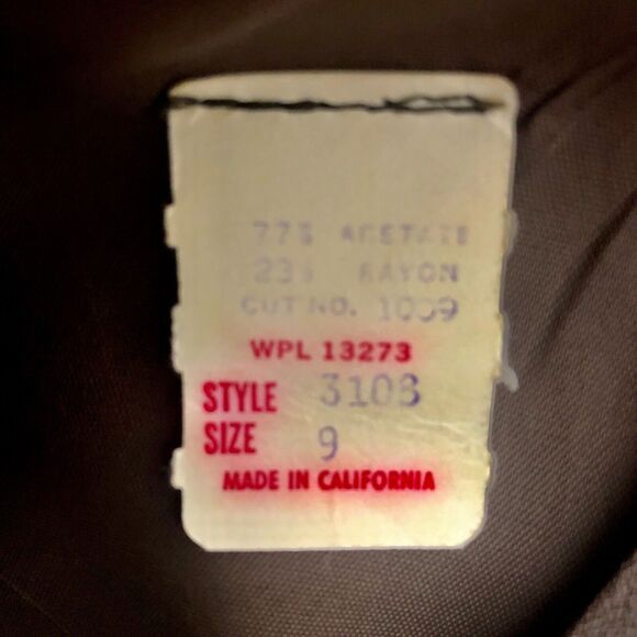 Vtg 70s Dress Brown Drop Waist Pleated Skirt Belted Retro Flapper Go Go - Picture 7 of 9